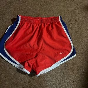 Red white and blue Nike shorts